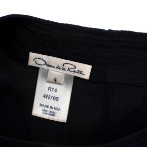 Oscar de la Renta Navy Blue Blouse with Large Rose Button Cuffs 8