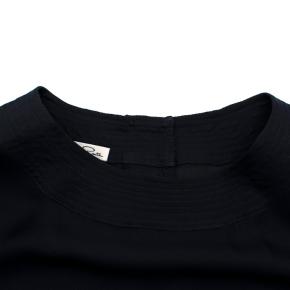 Oscar de la Renta Navy Blue Blouse with Large Rose Button Cuffs 9