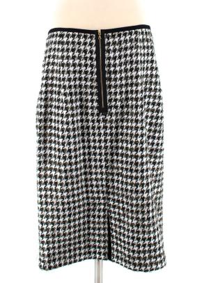 Erdem Safia metallic houndstooth cotton-blend tweed pencil skirt 3