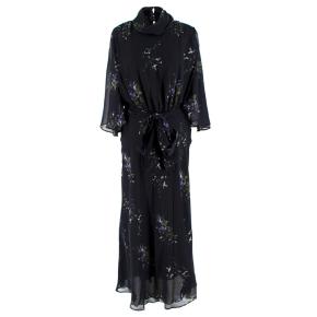 Goop Mari High Neck Flutter Sleeve Mid Length Dress 6
