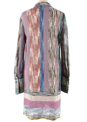 Missoni metallic knit button down shirt dress 3
