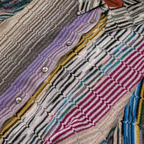 Missoni metallic knit button down shirt dress 6