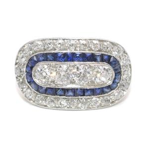 Edwardian 1910 French Cut Sapphire & Fine Diamond Ring 3