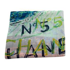 Chanel White Nº 5 Cashmere Stole 10