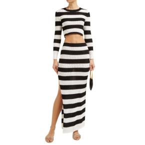 Black & White Striped Knit Margaret Top & Skirt 3
