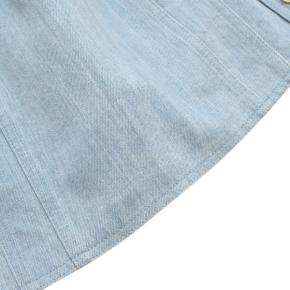 Balmain Blue Cotton Denim Buttoned Mini Skirt 5