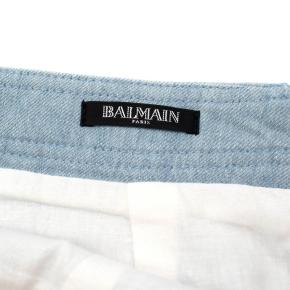 Balmain Blue Cotton Denim Buttoned Mini Skirt 8