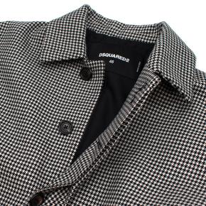 Dsquared2 Black & White Houndstooth Balmacaan Coat 2