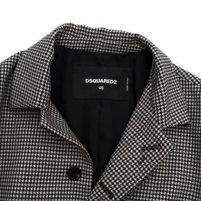 Dsquared2 Black & White Houndstooth Balmacaan Coat 6