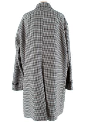 Dsquared2 Black & White Houndstooth Balmacaan Coat 7