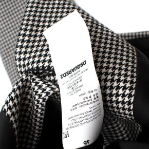 Dsquared2 Black & White Houndstooth Balmacaan Coat 8