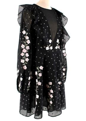 Giambattista Valli x H&M Black Lace Floral Embroidery Dress 3