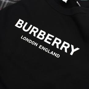 Burberry Black Check Sleeves Crewneck Sweatshirt 5