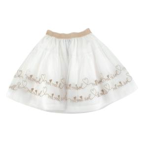 Mi Mi Sol White & Gold Embroidered Tulle Skirt 2