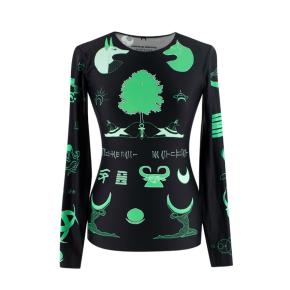 Marine Serre Black & Green Hieroglyphic Print Top 2