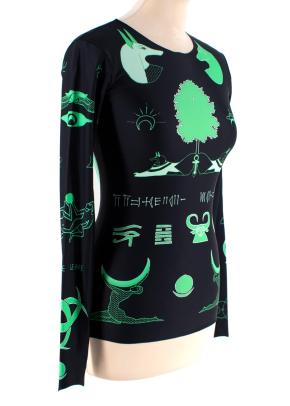 Marine Serre Black & Green Hieroglyphic Print Top 3