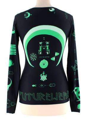 Marine Serre Black & Green Hieroglyphic Print Top 4