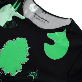 Marine Serre Black & Green Hieroglyphic Print Top 6