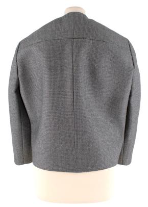 Balenciaga Wool Houndstooth Structured Crop Jacket 4
