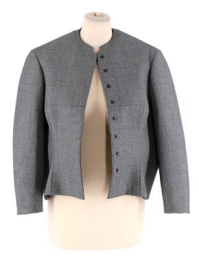 Balenciaga Wool Houndstooth Structured Crop Jacket 5