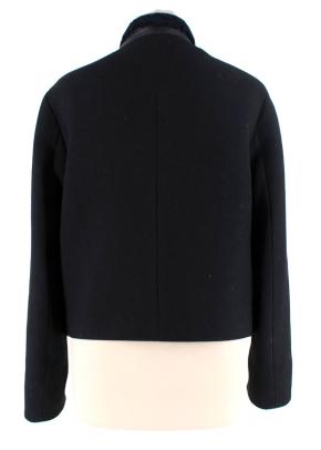3.1 Phillip Lim Black & Midnight Blue Shearling Wool Jacket 3