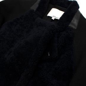 3.1 Phillip Lim Black & Midnight Blue Shearling Wool Jacket 5