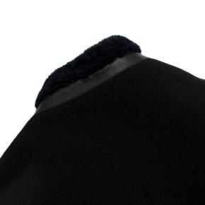 3.1 Phillip Lim Black & Midnight Blue Shearling Wool Jacket 9