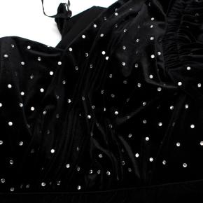 Self Portrait Black Velvet Diamanté One Shoulder Mini Dress 5