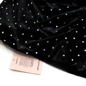 Self Portrait Black Velvet Diamanté One Shoulder Mini Dress 6