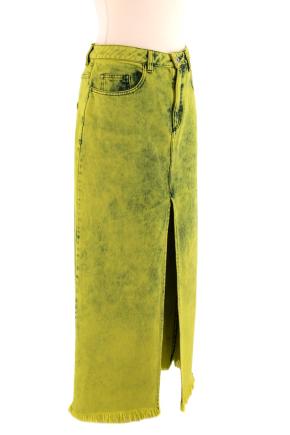 Marques Almeida Frayed Acid-Wash Denim Maxi Skirt 3