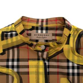 Burberry Yellow Sleeveless Graffiti Print Check Cotton Shirt 5