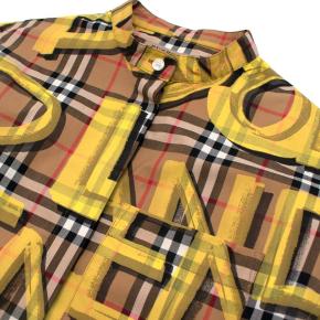 Burberry Yellow Sleeveless Graffiti Print Check Cotton Shirt 6