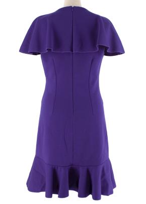 Alexander McQueen Violet Wool Jersey Frill Hem Dress 3