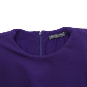 Alexander McQueen Violet Wool Jersey Frill Hem Dress 4