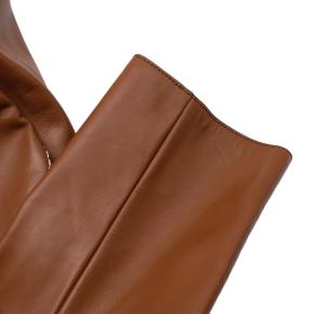 Prada Tan Topstich Leather Coat 6