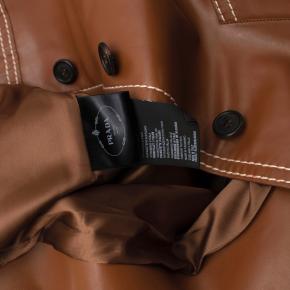 Prada Tan Topstich Leather Coat 8