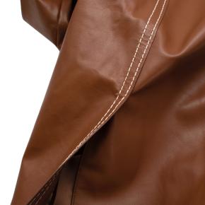 Prada Tan Topstich Leather Coat 9
