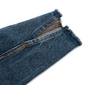 RE/DONE Levis Mid-Wash Distressed Collarless Denim Jacket 6