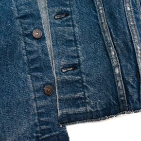 RE/DONE Levis Mid-Wash Distressed Collarless Denim Jacket 7
