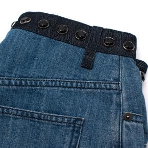 Sonia Rykiel Mid-Wash Wide Leg Denim Jeans with Crystal Waistband 4