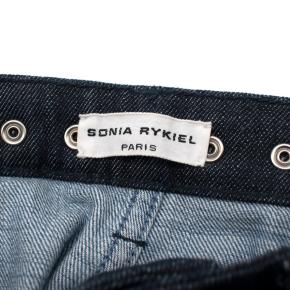 Sonia Rykiel Mid-Wash Wide Leg Denim Jeans with Crystal Waistband 6