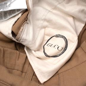 Gucci Tan Cotton Twill Embroidered Pocket Chino Trousers 8