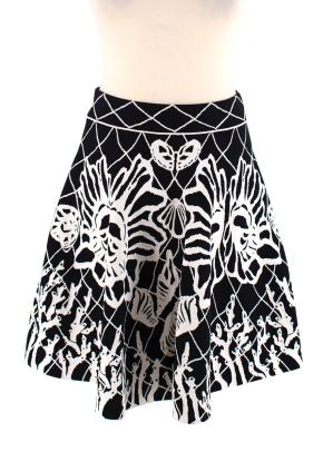 Alexander McQueen Black & White Shell Intarsia Knit Top & Skirt 4