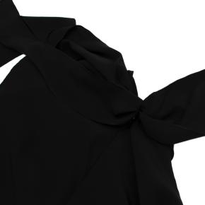 Red Valentino Black Silk Crepe Ruffled Blouse 6