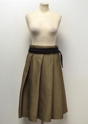 Biryukov Brown Full Skirt with Black Waist 2