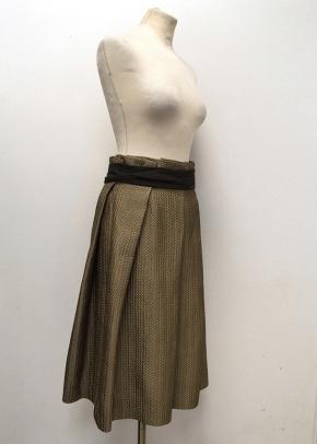 Biryukov Brown Full Skirt with Black Waist 3