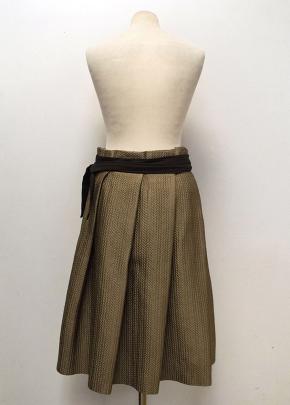 Biryukov Brown Full Skirt with Black Waist 4