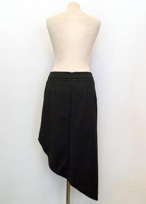 Osman black asymmetrical skirt with pockets 8