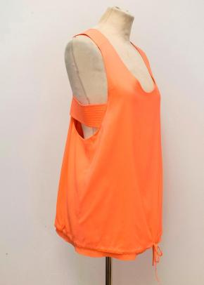 Chloe Neon Orange Silk Top with Cut-out Side Panels 3