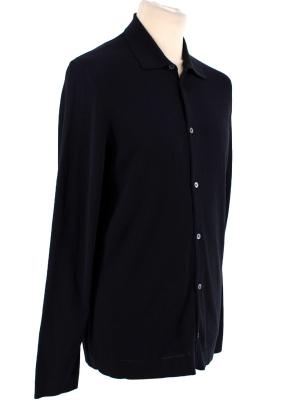 navy wool long sleeved cardigan 2